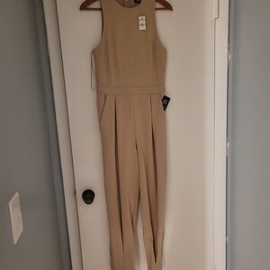 Express Beige Sleeveless Jumpsuit